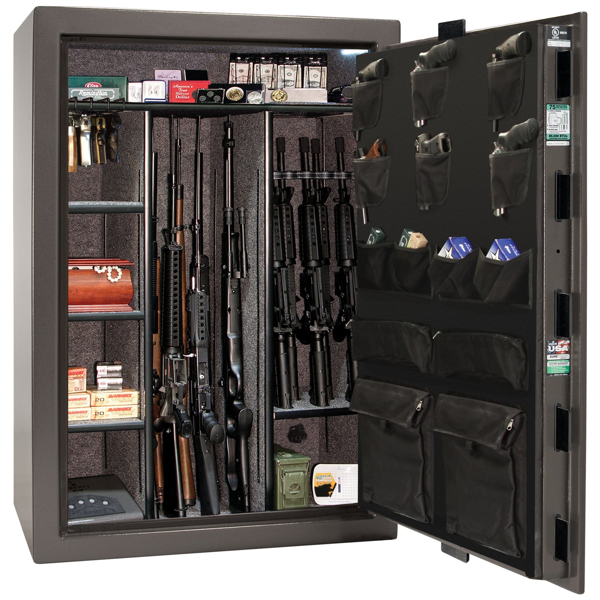 Colonial Series | Level 4 Security | 75 Minute Fire Protection | 35 | DIMENSIONS: 60.5"(H) X 42”(W) X 22"(D*) | Gray Marble | Mechanical Lock - open