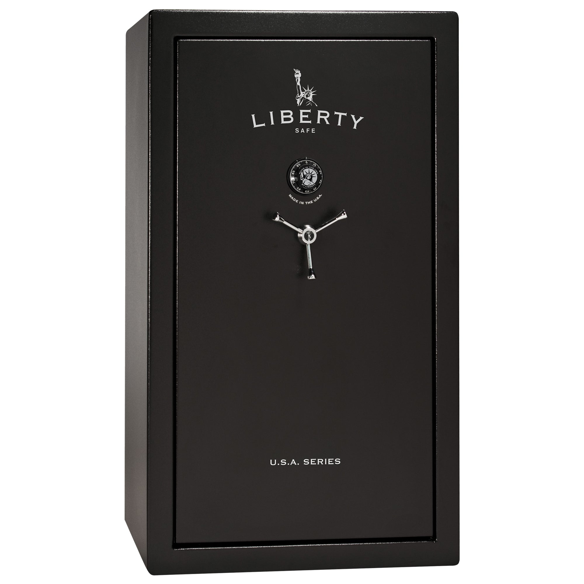 USA Series | Level 3 Security | 60 Minute Fire Rating | 36 | Dimensions: 60.5"(H) x 36"(W) x 22"(D) | Black Textured | Mechanical Lock - Closed Door