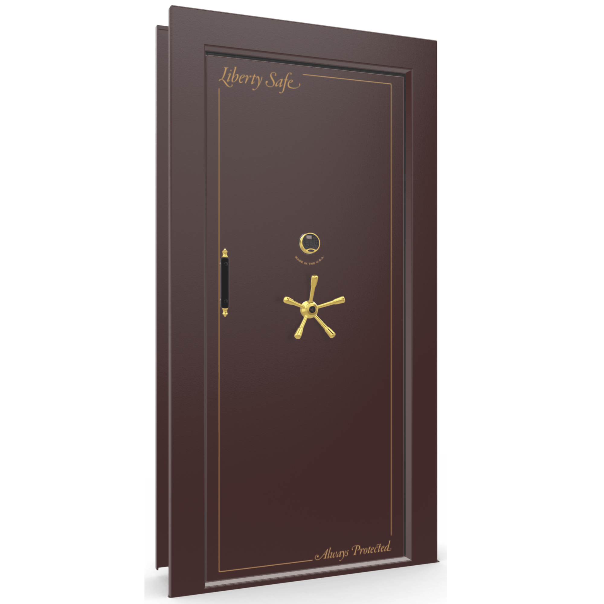 Vault Door Series | In-Swing | Right Hinge | Burgundy Marble | Electronic Lock - closed