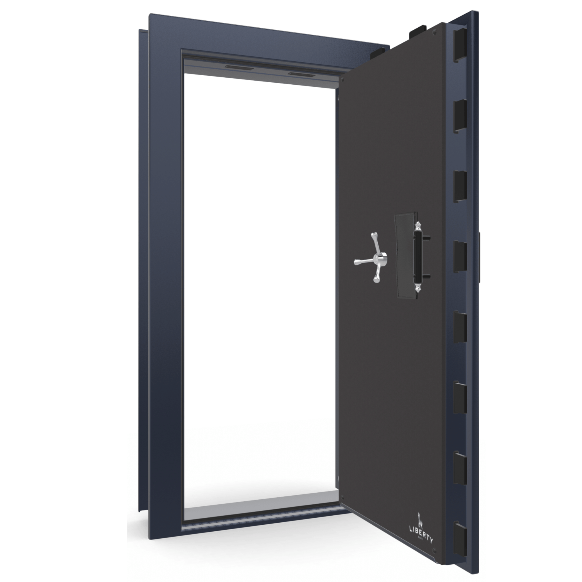 Vault Door Series | Out-Swing | Right  Hinge | Blue Gloss | Electronic Lock - open
