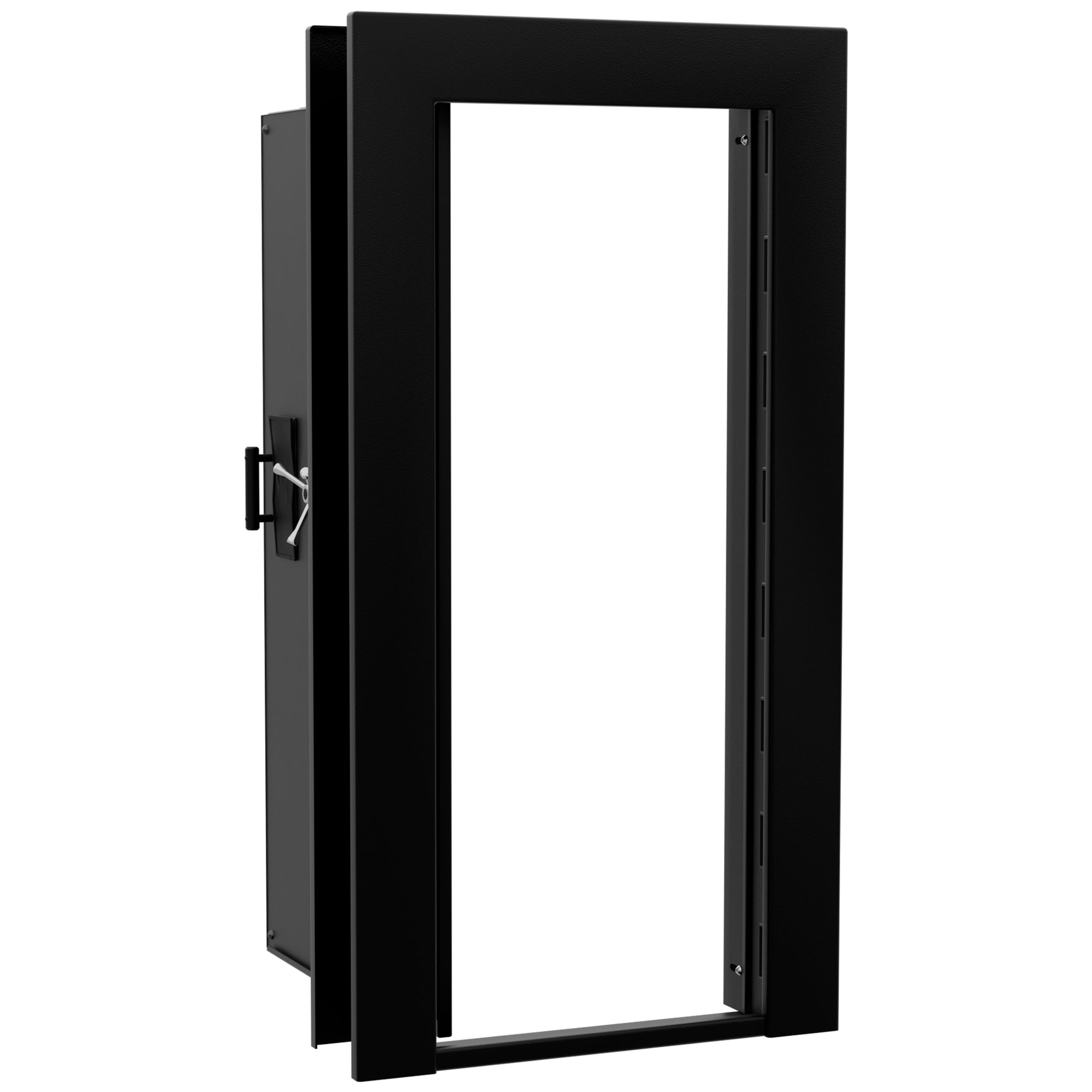 Vault Door Series | In-Swing | Left  Hinge | Black Textured | Mechanical Lock - open