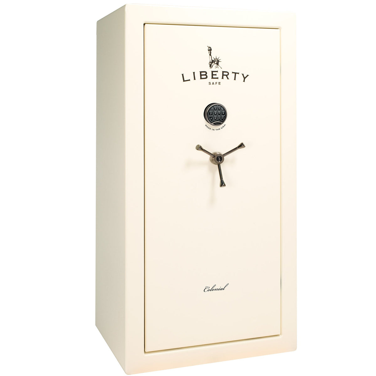 Colonial Series | Level 4 Security | 75 Minute Fire Protection | 23 PRO FLEX | DIMENSIONS: 60.5&quot;(H) X 30&quot;(W) X 22&quot;(D*) | White Gloss Black Chrome | Electronic Lock - Closed