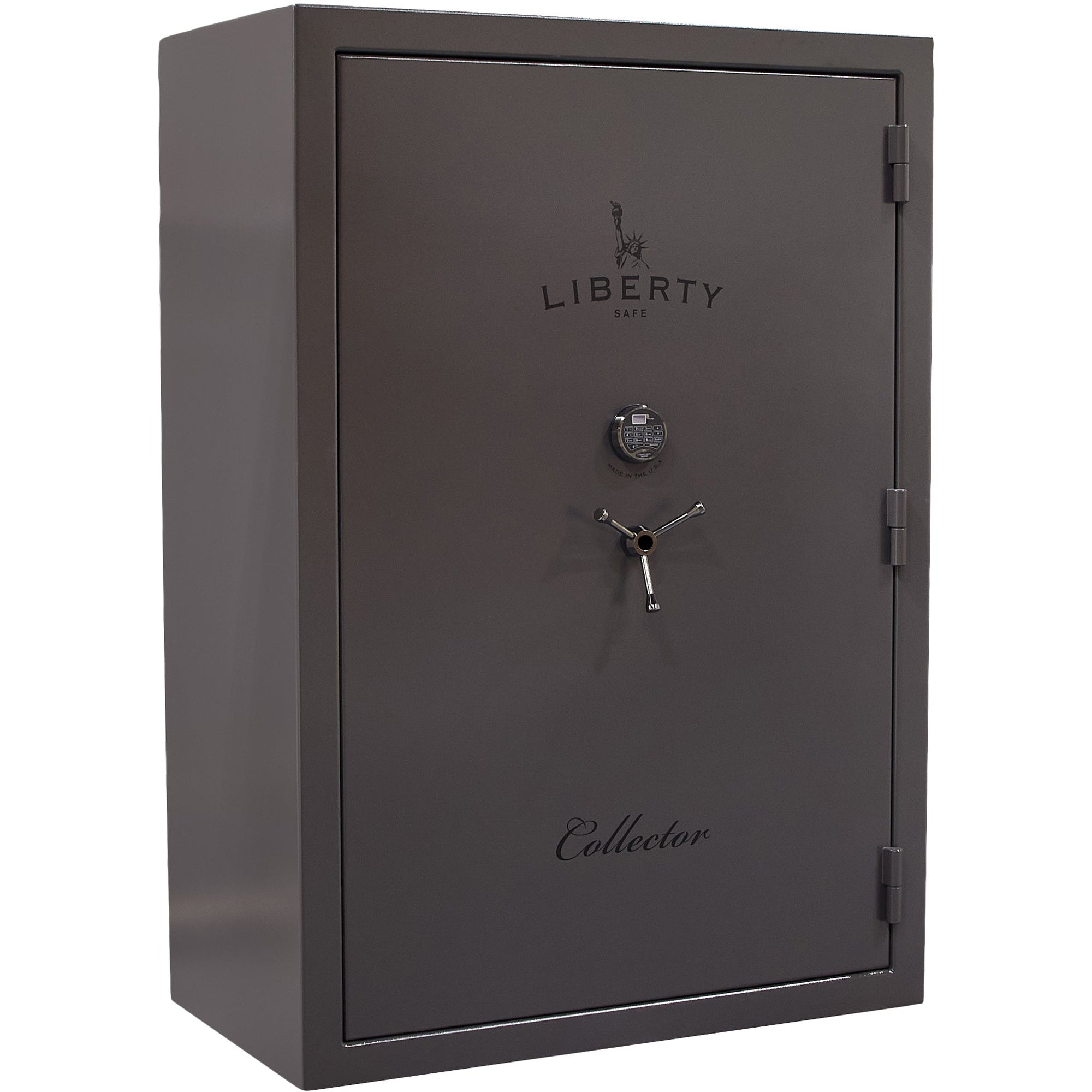 Collector T | Level 5 Security | 110 Minute Fire Protection | Dimensions: 72”(H) x 50”(W) x 27.5"(D) | Gray Marble Electronic Lock - Closed  Door